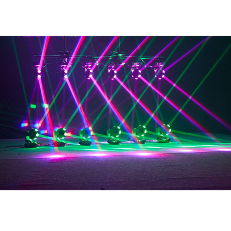 Multiple units in criss cross pattern with various colors.