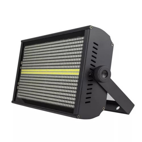 The front view features 864 RGB and 96 white LEDs for pixel mapping and dynamic effects, with 1–30Hz strobe frequency, durable metal housing, and reliable indoor performance.